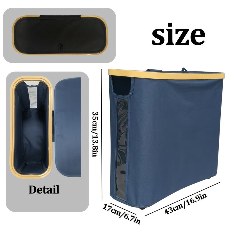 Black Foldable Toilet Paper Holder No Installation Needed Space Saving Design Sturdy Lid - Image 4