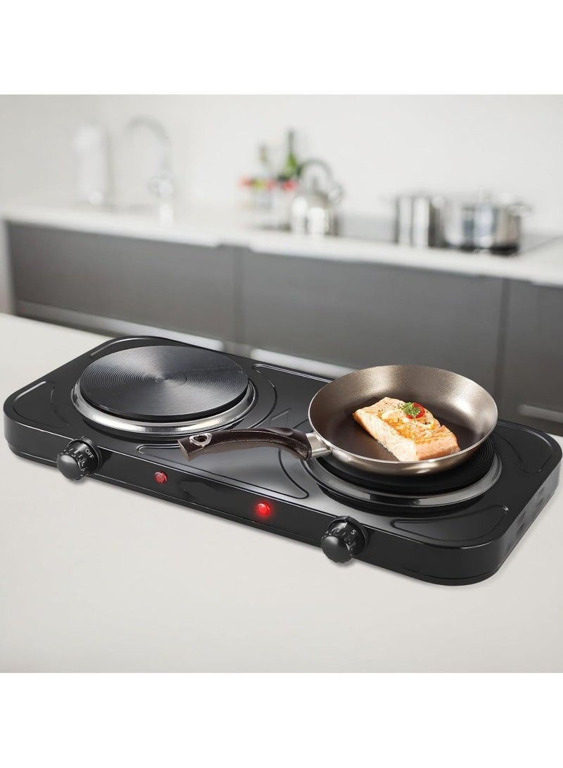 Denx Electric Stove, Dual Hot Plate, Electric Heater 1000W + 1000W Power, cooker heater with Five-Stage Temperature Control, Energy Efficient - Portable for Home Use & Travel - Image 5