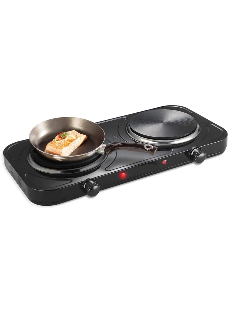 Denx Electric Stove, Dual Hot Plate, Electric Heater 1000W + 1000W Power, cooker heater with Five-Stage Temperature Control, Energy Efficient - Portable for Home Use & Travel - Image 2