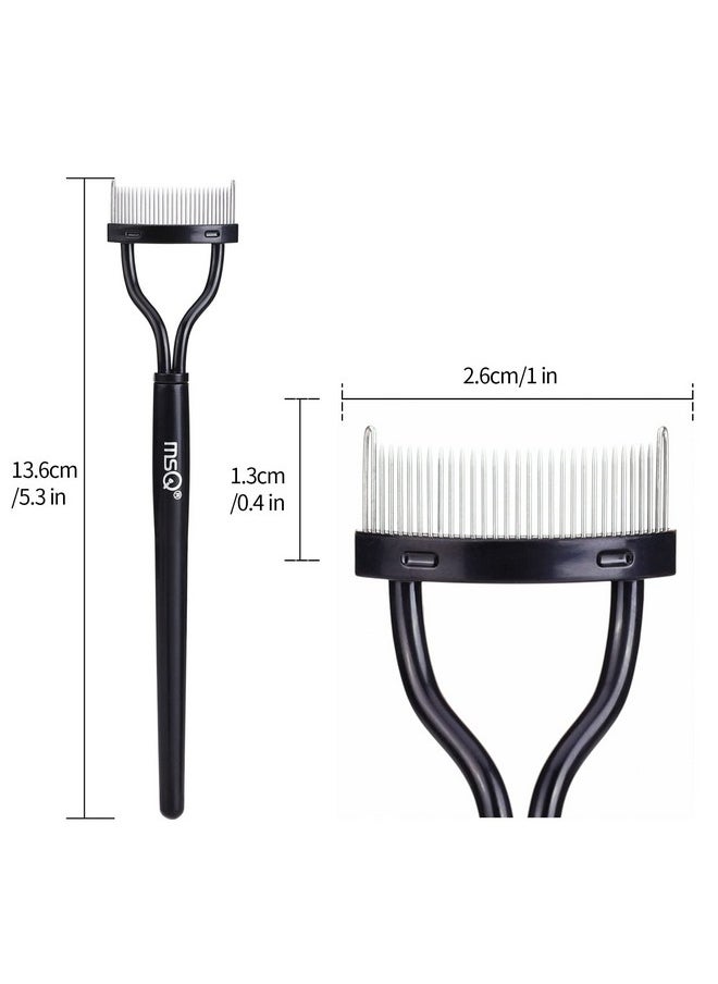 MSQ Lash Comb Msq Eyelash Separator Mascara Applicator Eyelash Definer With Comb Cover Arc Designed Cosmetic Brushes Tool Black (1Pcs)  - Image 3
