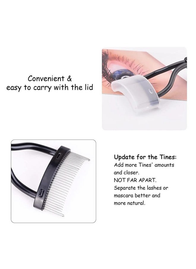 MSQ Lash Comb Msq Eyelash Separator Mascara Applicator Eyelash Definer With Comb Cover Arc Designed Cosmetic Brushes Tool Black (1Pcs)  - Image 2
