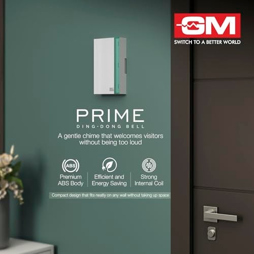 GM 4007 Ding Dong Door Bell for Home | Wired Electric Door Chime | Loud Twin-Tone Sound | White Body | 240V AC Operation | Safe & Durable | Easy Wall Mount Installation - Image 2