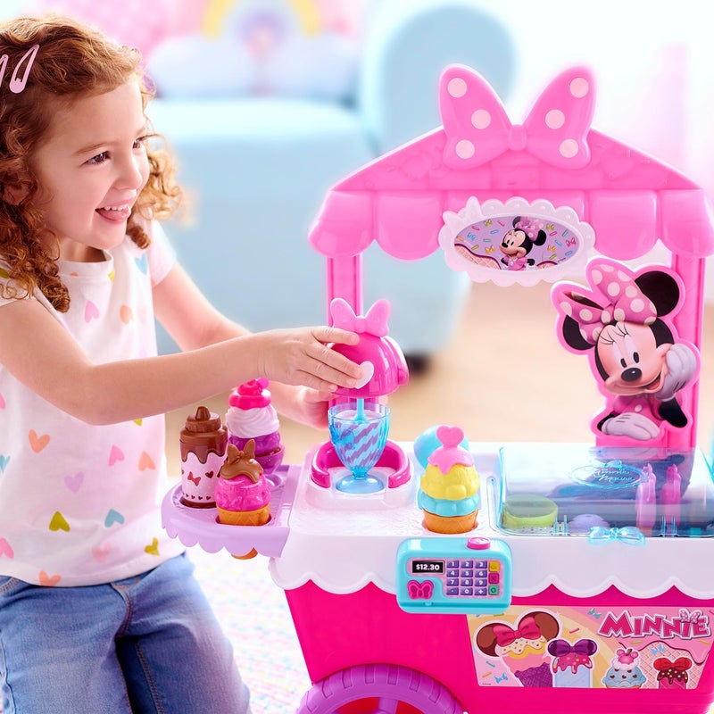 Minnie Disney Junior Minnie Mouse Sweets & Treats Ice Cream Cart with Sounds and Phrases, 40-pieces, Pretend Play, Kids Toys for Ages 2 Up by Just Play - Image 3