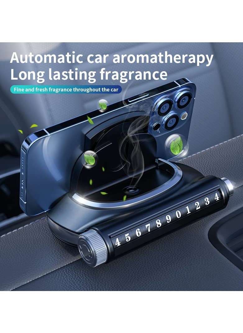 Excefore - Multifunctional Wireless Car Charger Mount, 15W 10W 7.5W Fast Charge, Car Charging Mount with Window Breaker Hammer, Parking Card Phone Number, Fits Most Phones in The Market - Image 1
