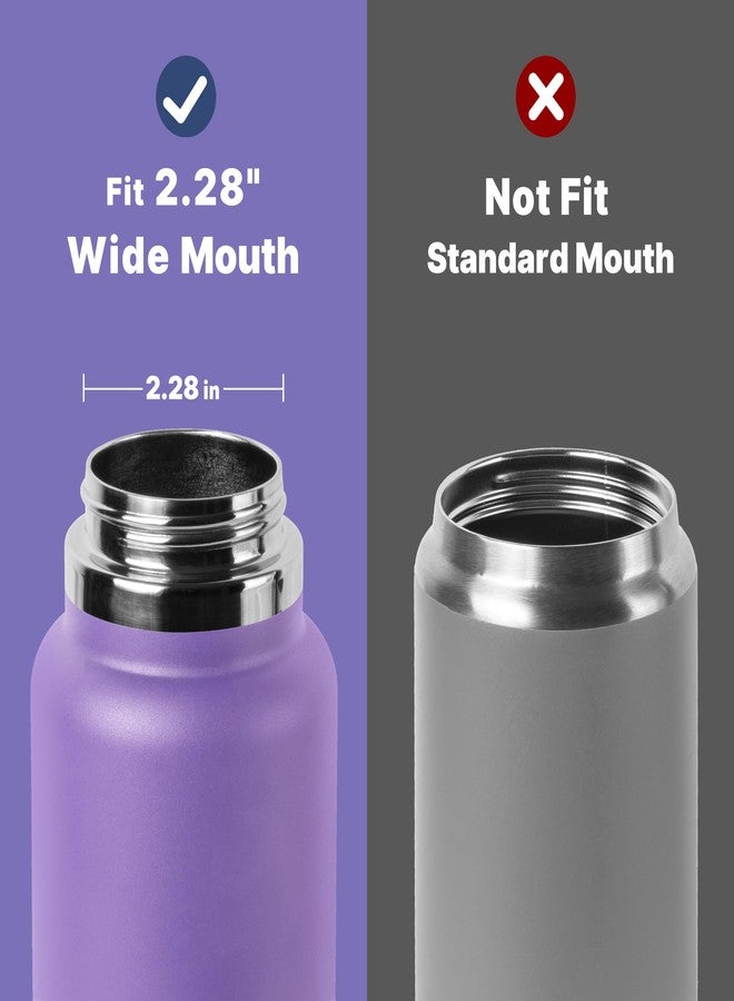 Diumepo Straw Lid for Hydro Flask 12 16 18 20 32 40 oz Wide Mouth Water Bottle, Replacement Straw Top Cap with Straws and Brush, BPA Free (Black) - Image 4