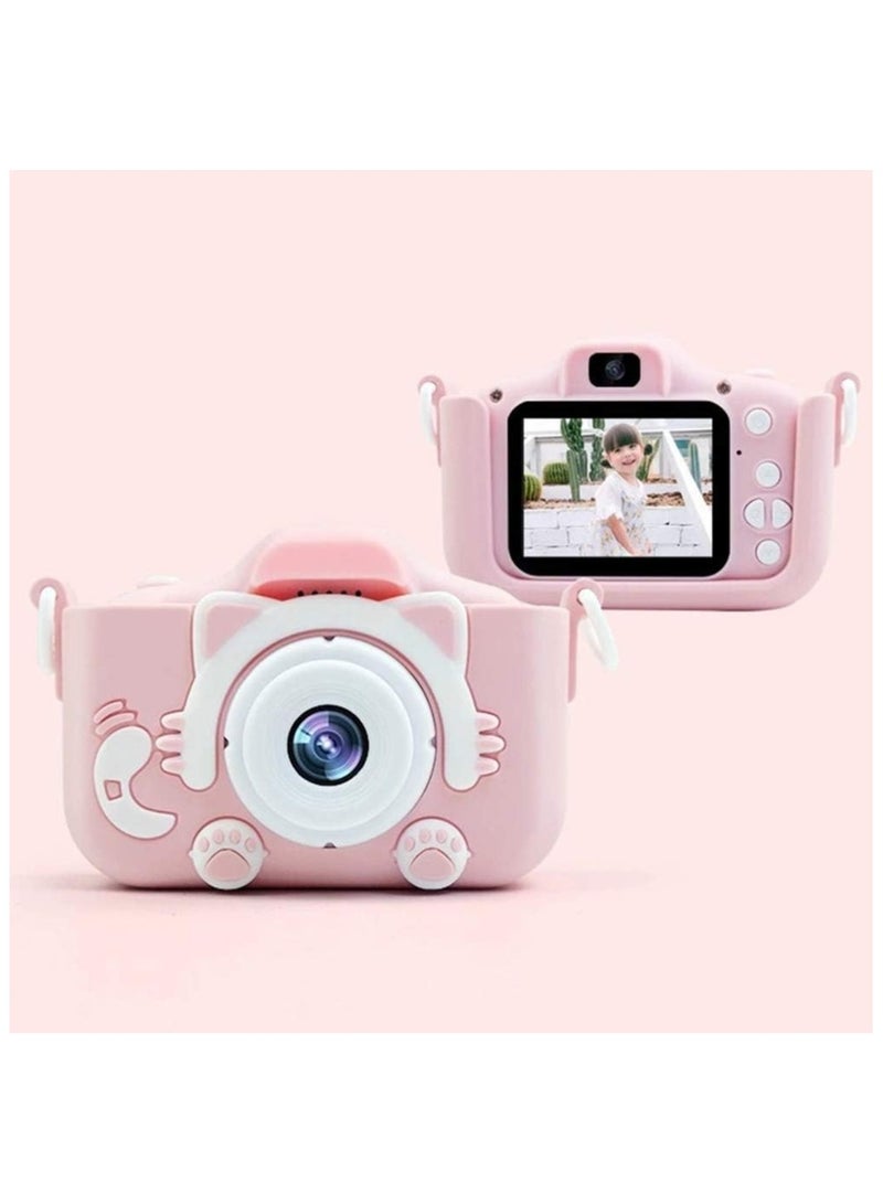 Children's Fun Camera Cute Kitty Dual Camera For Kids Age 0-6 Years - Light Pink - Image 1