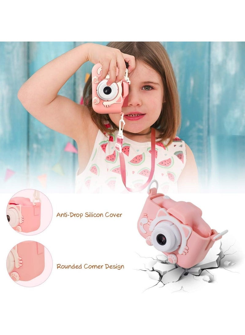 Children's Fun Camera Cute Kitty Dual Camera For Kids Age 0-6 Years - Light Pink - Image 4