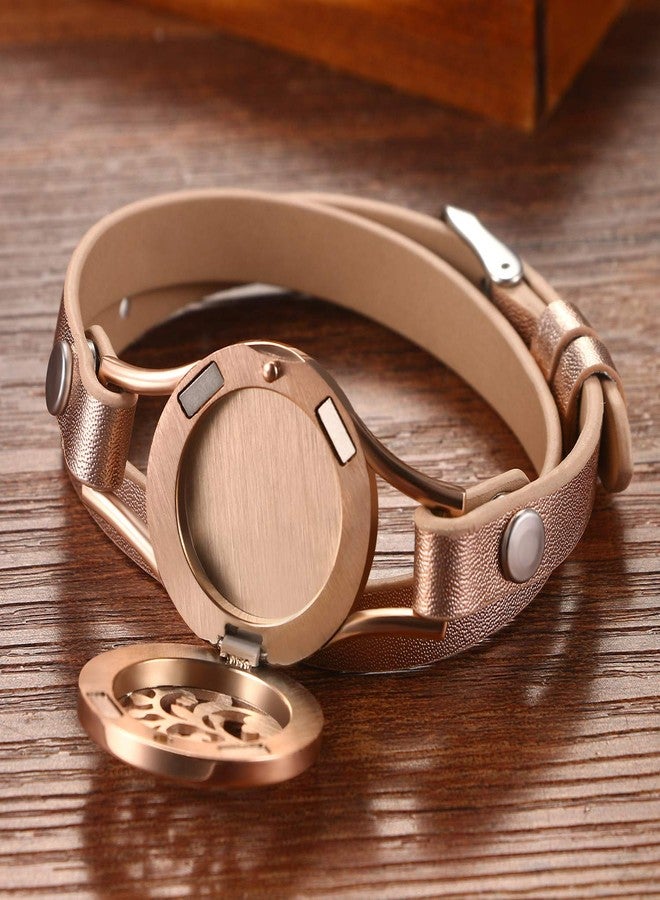 Cupimatch Essential Oil Diffuser Bracelet Wristband, Stainless Steel Aromatherapy Locket Bracelets Adjustable Leather Band with 10 Color Pads Jewelry Gift Set for Girls Women - Image 5