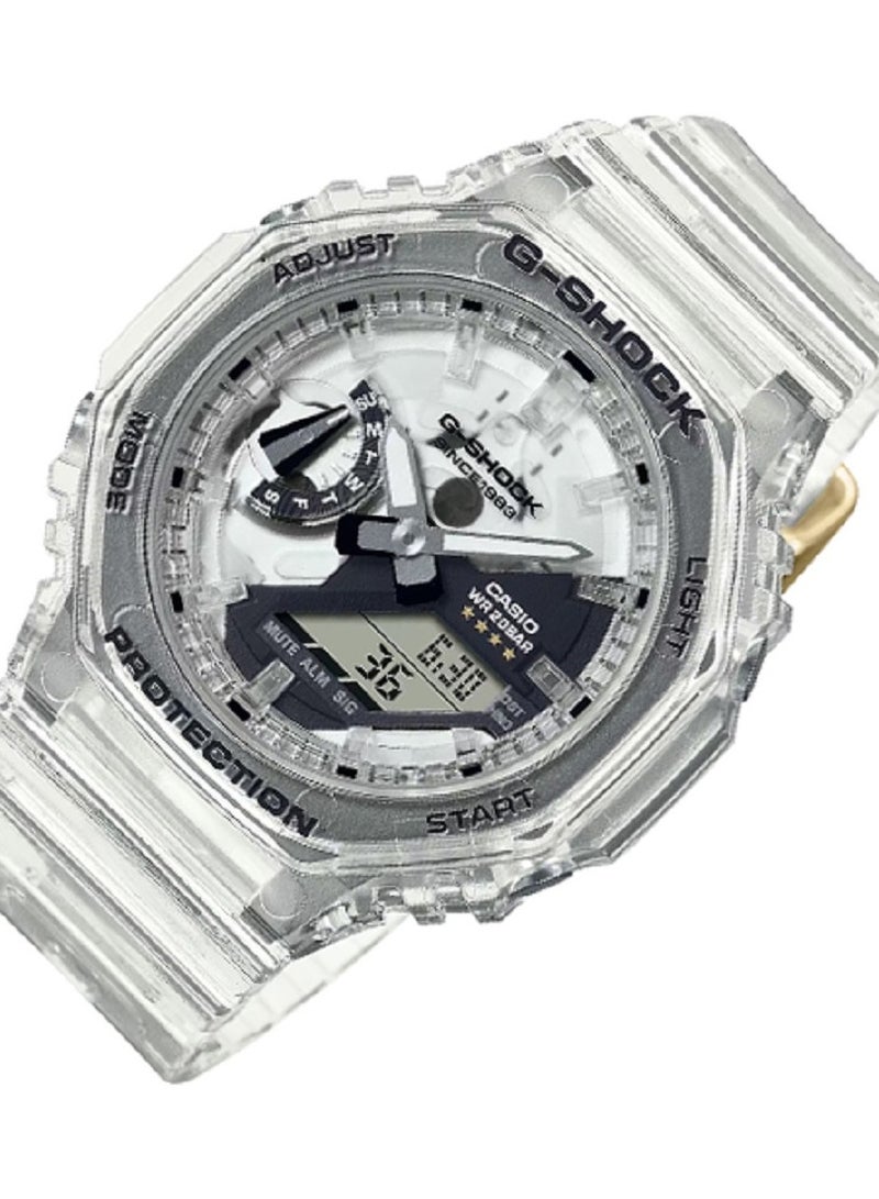Casio Women Watch- G-SHOCK 40th Anniversary CLEAR REMIX Digital Analog White Dial Resin Transparent Band GMA-S2140RX-7ADR - Image 2