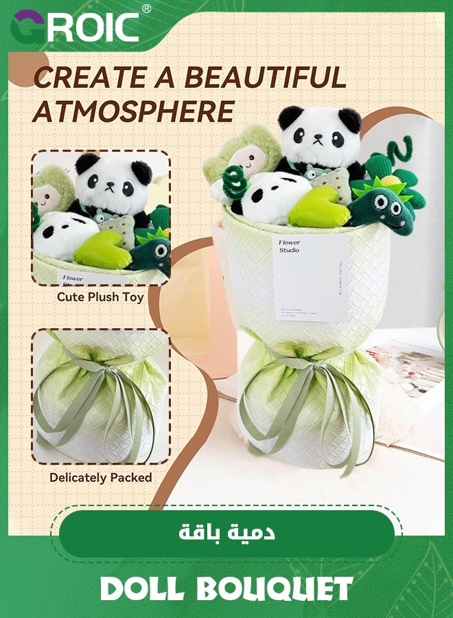 GROIC Panda Bouquet Doll, Handmade Cute Bear Bouquet Plush Toys, Animal Soft Stuffed Bouquet Toy, Flower Bouquet Dolls Gift for, Birthday, Bridal Shower, Graduation - Image 3