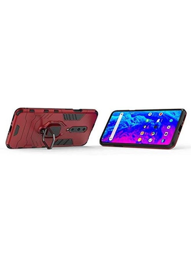 erorex - Lulumain Compatible With 1 Plus 7 Pro 1 Plus 7T Pro Case Metal Ring Grip Kickstand Shockproof Hard Bumper Shell Works With Magnetic Car Mount Dual Layer Rugged Cover For Oneplus 7 Pro Oneplus 7T Pro Red - Image 1
