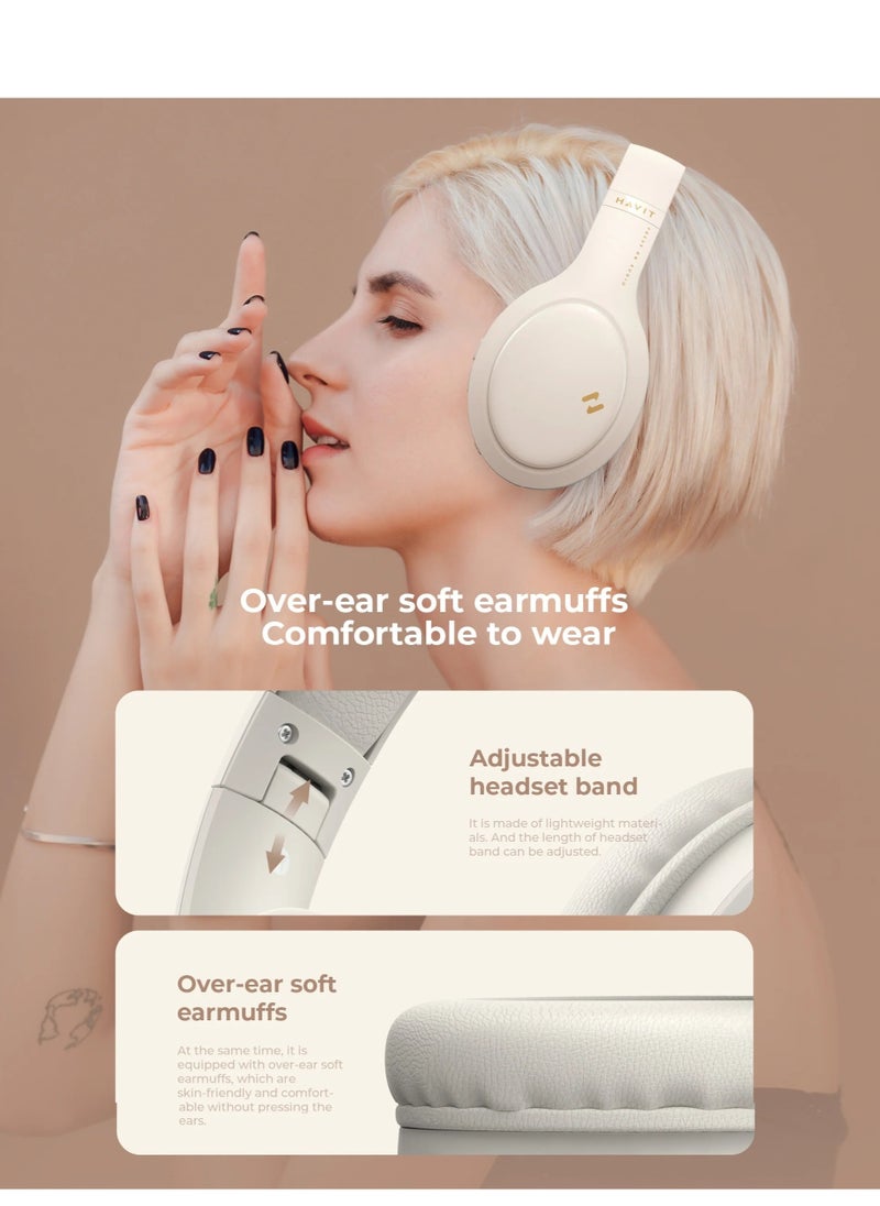 havit - Over-Ear Wireless Headset, Bluetooth Headphone, 40mm Dynamic Drivers for Powerful Bass, Stereo Sound Quality, Foldable Design, 22-Hours Battery Life, and Aux Wired Option for Versatile Listening and Extended Audio Experience- Blue - Image 1