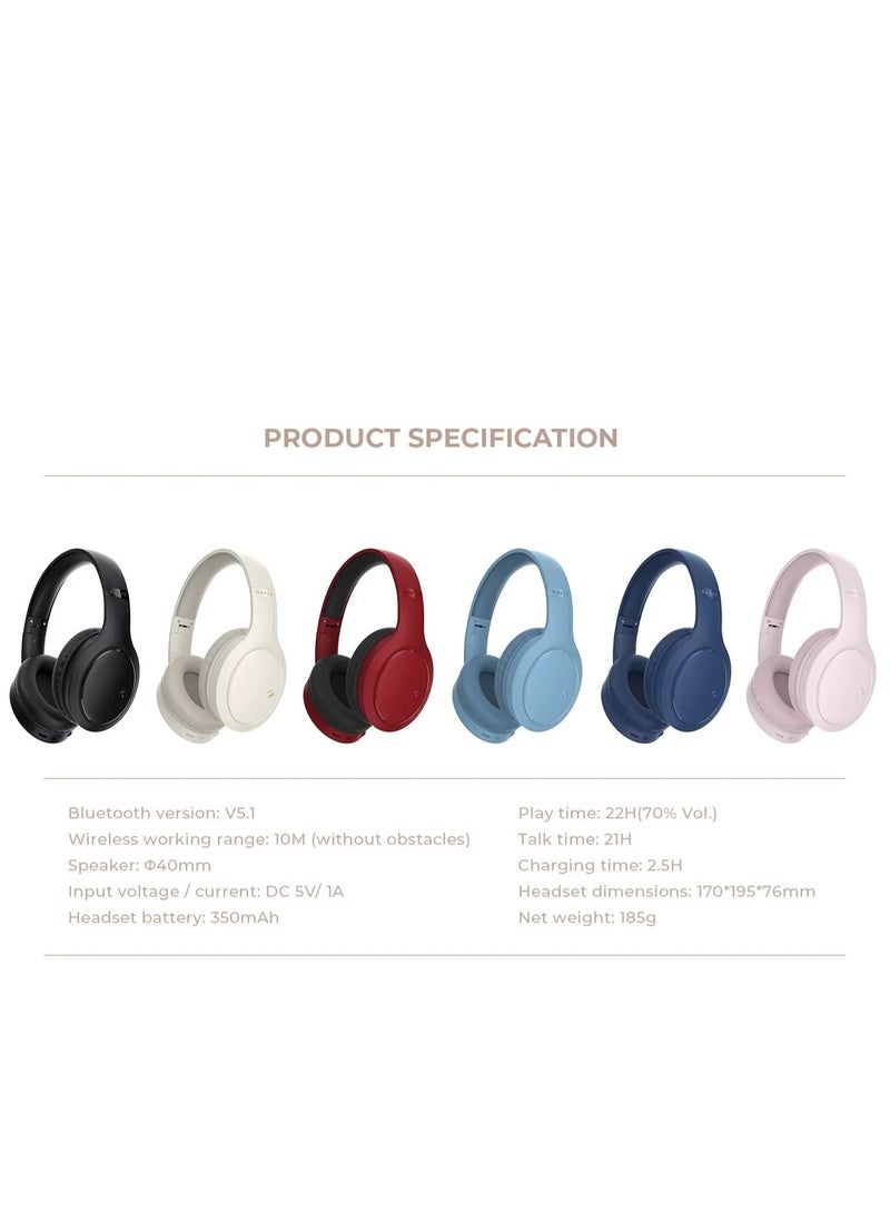 havit - Over-Ear Wireless Headset, Bluetooth Headphone, 40mm Dynamic Drivers for Powerful Bass, Stereo Sound Quality, Foldable Design, 22-Hours Battery Life, and Aux Wired Option for Versatile Listening and Extended Audio Experience- Blue - Image 1