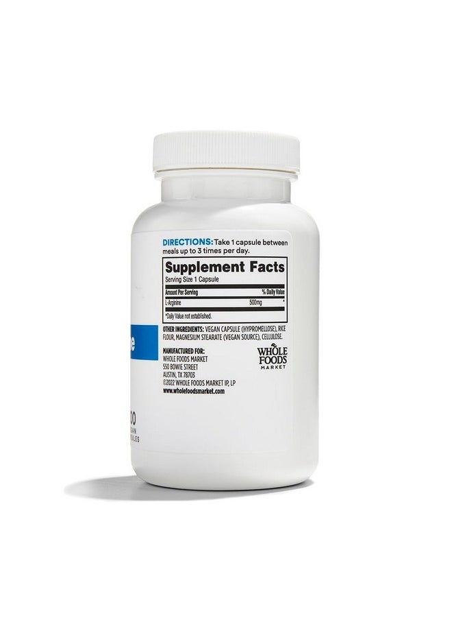 Whole Foods Market, L Arginine 500Mg 100 Veggie Caps - pzsku/Z07B34588073B2540F275Z/45/_/1739863605/50980fff-dade-4133-ba6b-ad5059f89cfb