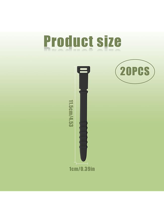 erorex 20 Pcs Silicone Cable Ties Reusable Cable Ties Cable Organizer Multi Purpose Plastic Tie Wraps Under Desk Charging For Cables Headphones Home Office Accessories - Image 2