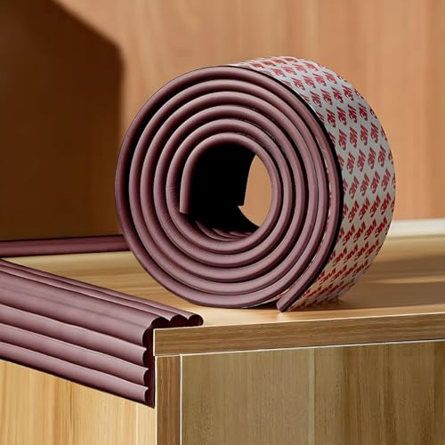 Ayidarom Edge Protector, Baby Proofing Protector Strip for Kids, Corner for Sharp Edges, Desk, Table, Bed (W Shape, Brown) - Image 1