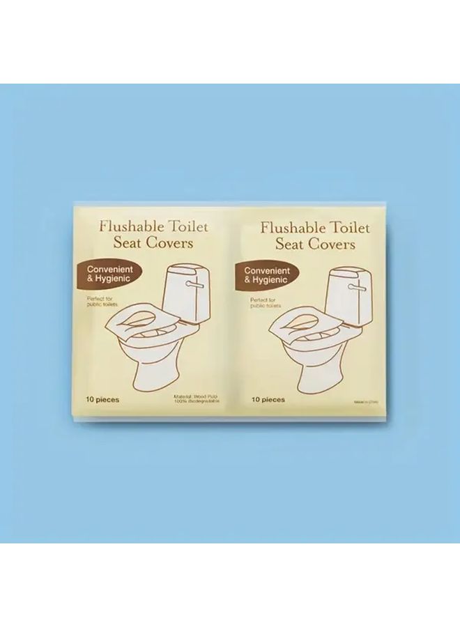 10pcs Flushable Toilet Seat Covers Paper For Travel And Public Restrooms - Image 2