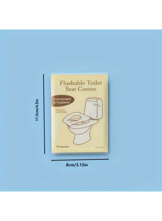 10pcs Flushable Toilet Seat Covers Paper For Travel And Public Restrooms - Image 3