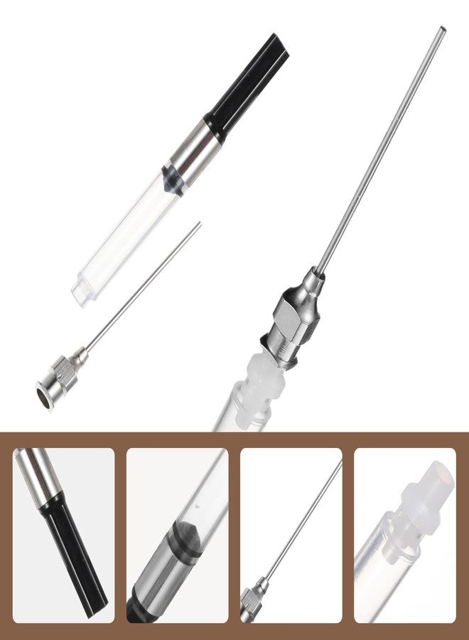 Psyqtsuary Fountain Pen Ink Syringe Filler, 8 Pcs Fountain Pen Syringe Push-Pull Converter with Removable Needle Tip 3.4mm Bore Diameter Fountain-Pens Push-Pull Converter for Refillable Fountain-Pens Inks - Image 4