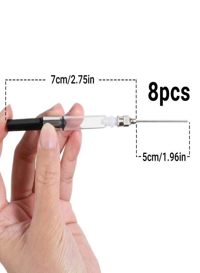 Psyqtsuary Fountain Pen Ink Syringe Filler, 8 Pcs Fountain Pen Syringe Push-Pull Converter with Removable Needle Tip 3.4mm Bore Diameter Fountain-Pens Push-Pull Converter for Refillable Fountain-Pens Inks - Image 2