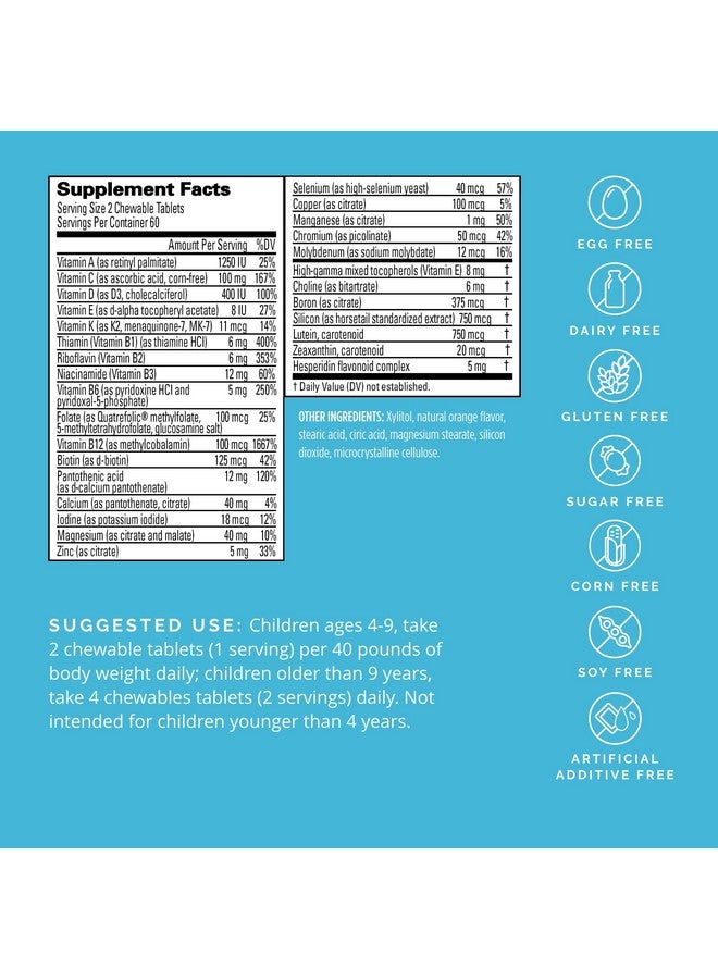 برينمد BRAINMD Dr Amen Kids' NeuroVite, Orange Flavor - 120 قرصًا مضغوطًا على شكل بطريق - مكمل متعدد الفيتامينات والمعادن - يعزز النمو والتطور الصحي - خالٍ من الجلوتين - 60 وجبة - Image 2