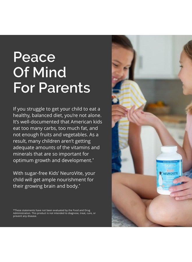 برينمد BRAINMD Dr Amen Kids' NeuroVite, Orange Flavor - 120 قرصًا مضغوطًا على شكل بطريق - مكمل متعدد الفيتامينات والمعادن - يعزز النمو والتطور الصحي - خالٍ من الجلوتين - 60 وجبة - Image 5