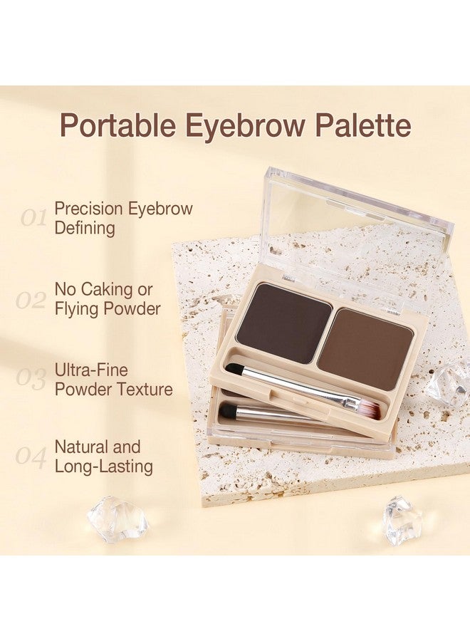 Boobeen 2Color Eyebrow Palette Brow Powder Makeup For Sculpting And Defining Brow Eye Contour Kit With Brush Applicator - Image 4