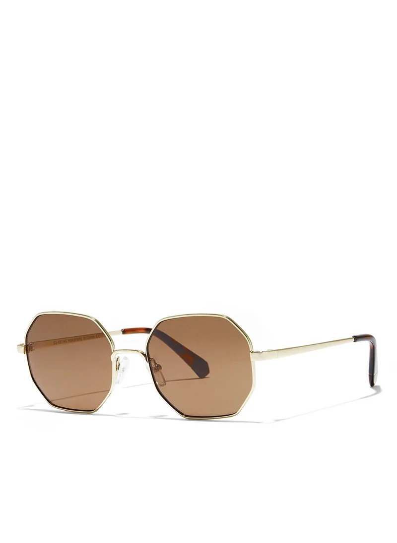 Blackout BlackOut by eyewa Famous Unisex Sunglasses, Gold/Brown