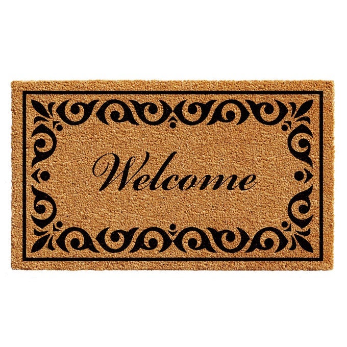 102242436 BREAUX WELCOME DOORMAT 24 X 36 NATURALBLACK
