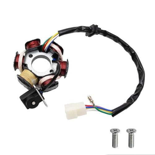 PRO BAT 6 Coils 5 Wires Stator Magneto ATV Magneto Stator Plate with Male Plug for 50cc 70cc 90cc 110cc 125cc Engine Chinese Scooter Dirt Bike Taotao Sunl Roketa - Image 1