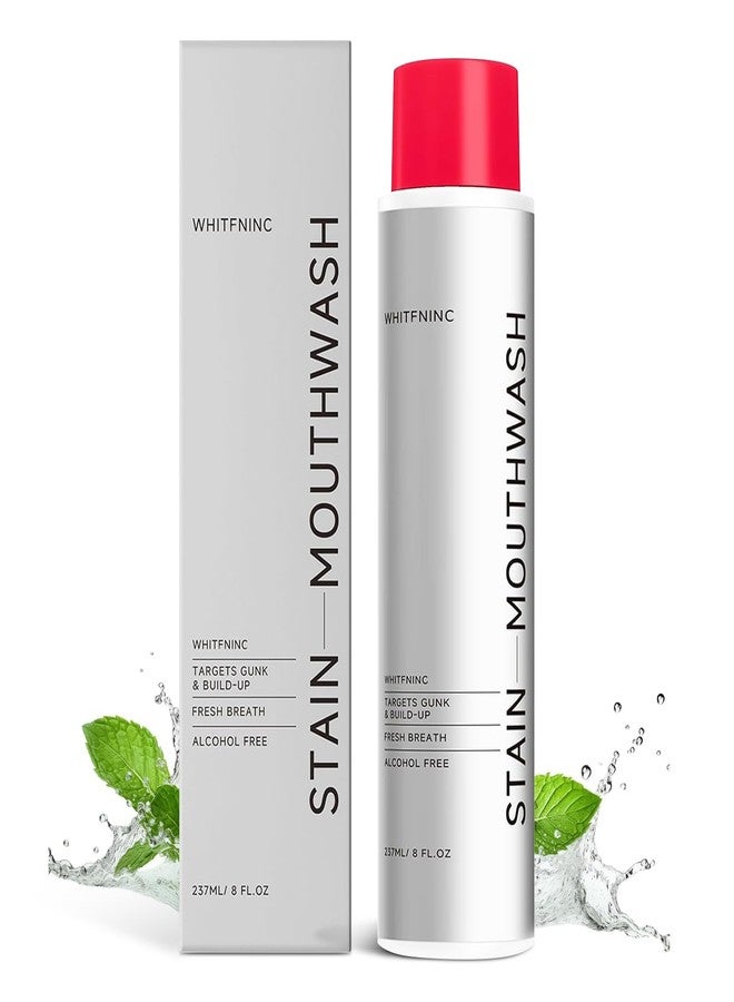 Fmnung Stain Whitening Mouthwash, Gunk Removing Mouthwash for Fresh Breath, Hydrogen Peroxide Mouthwash to Promote Whiter Teeth, Peroxide Rinse with Essential Oils - Image 1