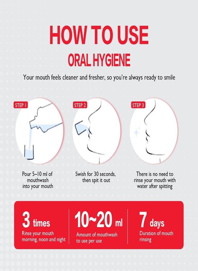 Fmnung Stain Whitening Mouthwash, Gunk Removing Mouthwash for Fresh Breath, Hydrogen Peroxide Mouthwash to Promote Whiter Teeth, Peroxide Rinse with Essential Oils - Image 5