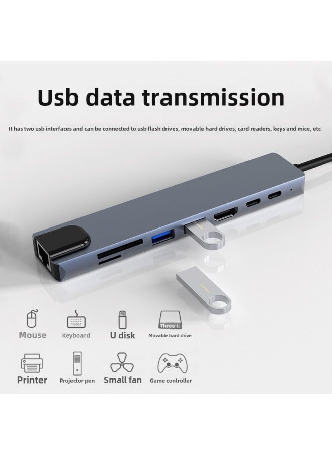 Eight-in-one Docking Station Type-c Network Port Usb Multi-port Docking Station Multi-function Usb Hub Wholesale-Number Of Interfaces:5-in-1 Docking Station (usb*3+tf+sd) - Image 3