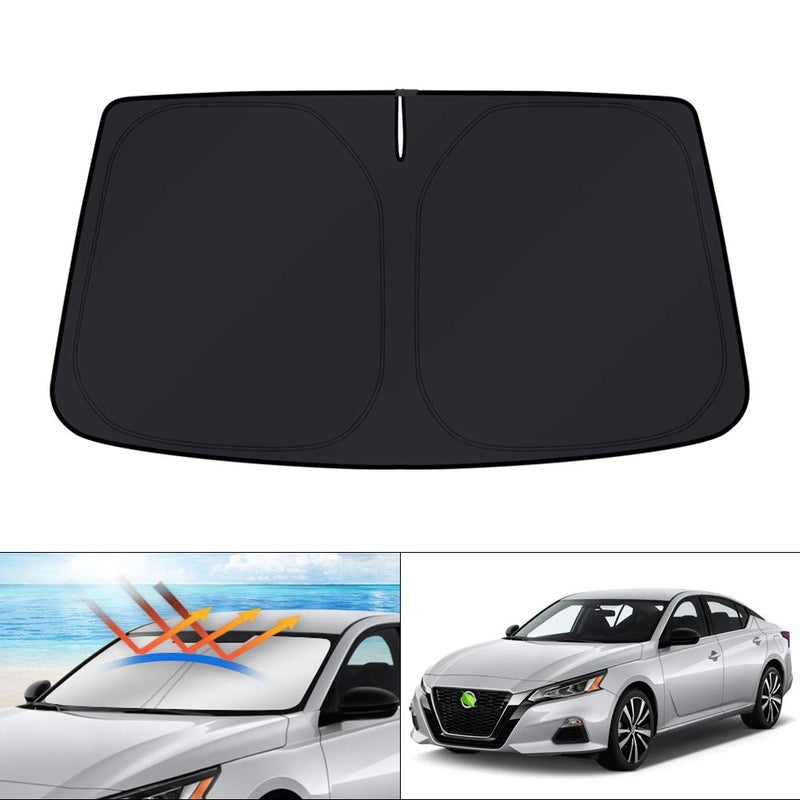 KUST Windshield Sun Shade for 20192025 Nissan Altima Accessories Custom Fit Car Front Sun Visor Window Shade Protector Foldable Blocks UV Rays Keep Your Car Cooler