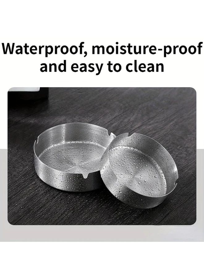 Golden 6Pack Stainless Steel Round Ashtrays Durable Windproof Easy Clean Design for Home Hotel Cafe - Image 5