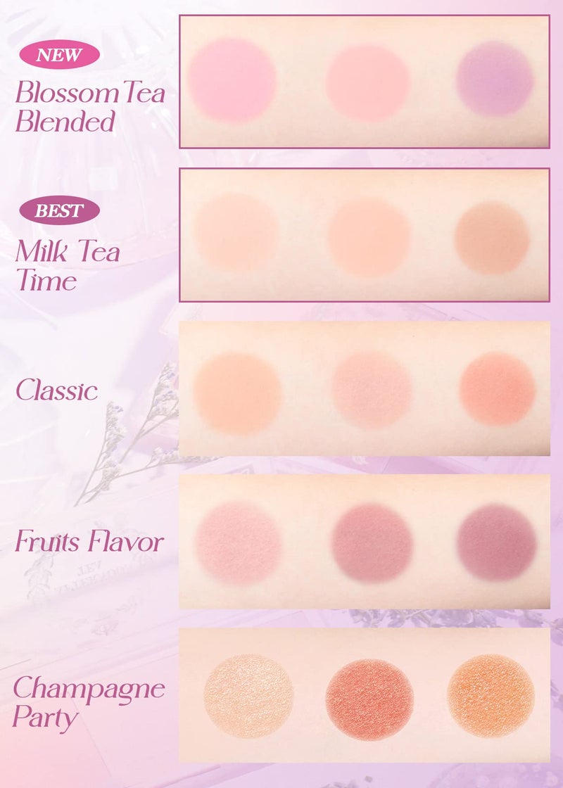 I'M MEME Blusher Palette - Afternoon Tea_Blossom Tea | Soft Pink, Peach, Lavender, 3 Shades Palette, Matte Powder, Face & Cheeks, For All Skin Tones, Powdery Finish, Lightweight Formula, 0.4 Oz - Image 5