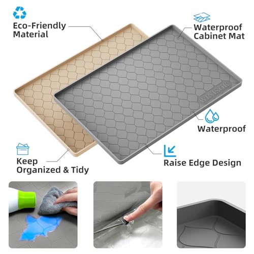 Winisok حصيرة سيليكون تحت الحوض وينيسوك 34" × 22"، أساسيات وأدوات المطبخ، بطانة الرف وحامي الخزانة، منظمين ومخازن منزلية، صينية حمام مقاومة للماء - Image 2