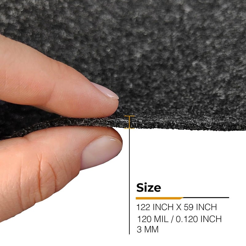 Siless 59"x122" Black Underfelt Carpet for Speaker, Sub Box Carpet, Auto, RV, Boat, Marine, Truck, Car Trunk Felt Fabric Material - Image 2