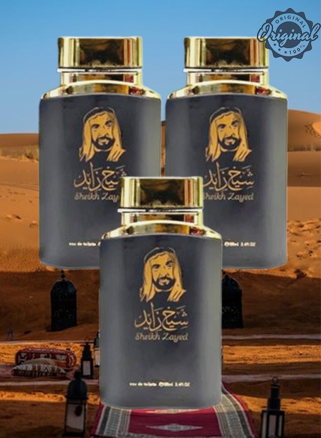 Sheikh Zayed 3 Pieces Sheikh Zayed Perfume Black 100ml EDT  - Image 1