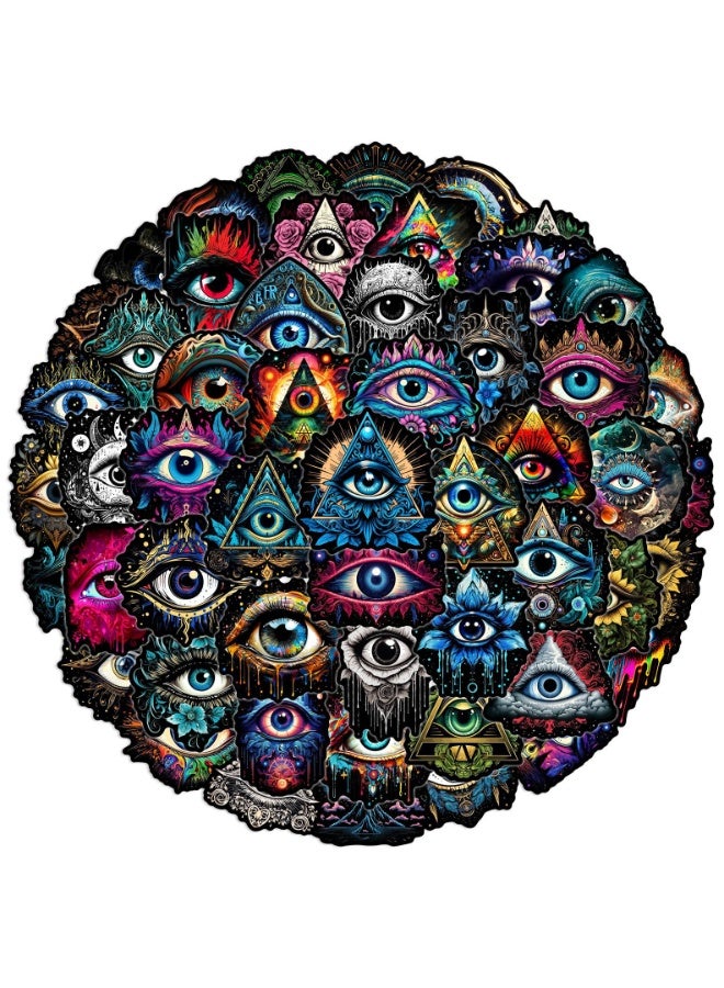 NIBEMINENT 50 Pcs Cool Black Eyeball Deco Kit Waterproof Stickers, High Definition Printing Bright Colors, Suitable for Laptop Skateboard Luggage Water Bottle Guitar DIY - Image 2