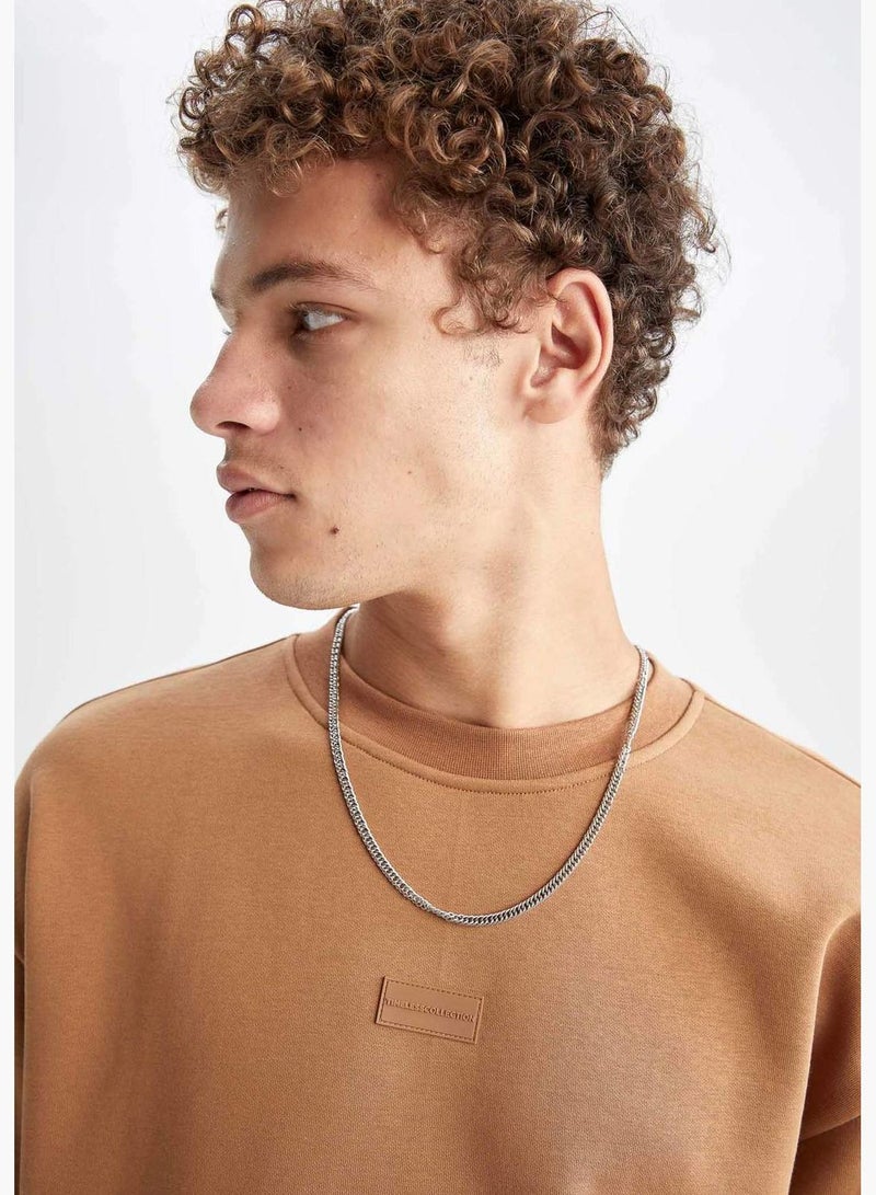 DeFacto Man Boxy Fit Crew Neck Long Sleeve Knitted Sweat Shirt - Image 4