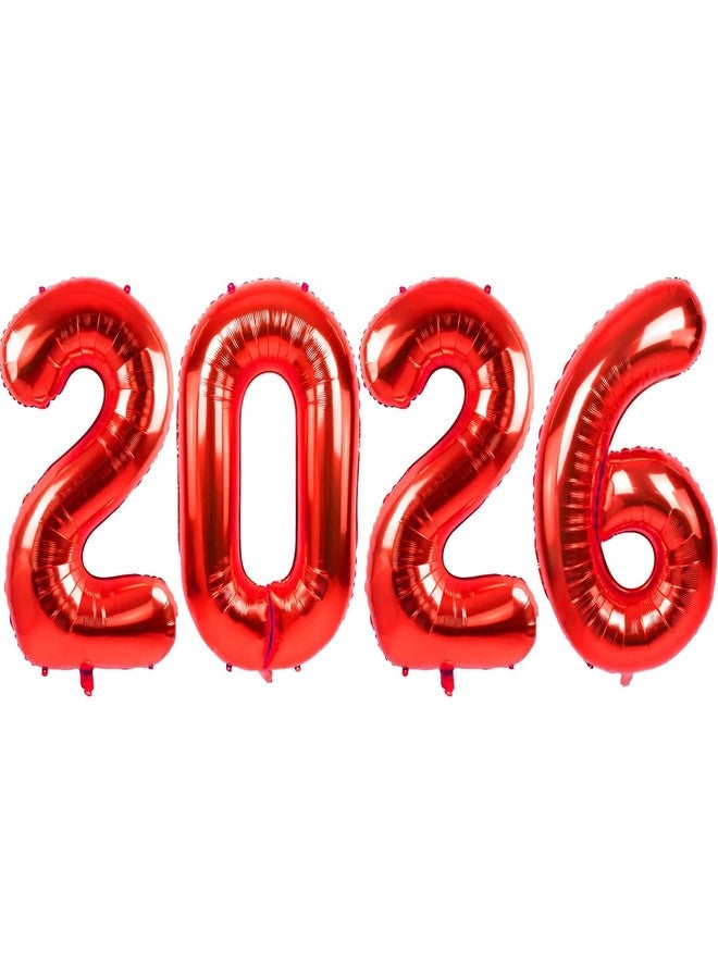 Tagberoy بالونات حمراء لعام 2026، بالونات رقم 2026 مقاس 16 بوصة، بالونات كبيرة برقم 2026 لتزيين حفلات التخرج، بالونات تخرج لعام 2026 لتزيين صفوف عام 2026 - Image 1