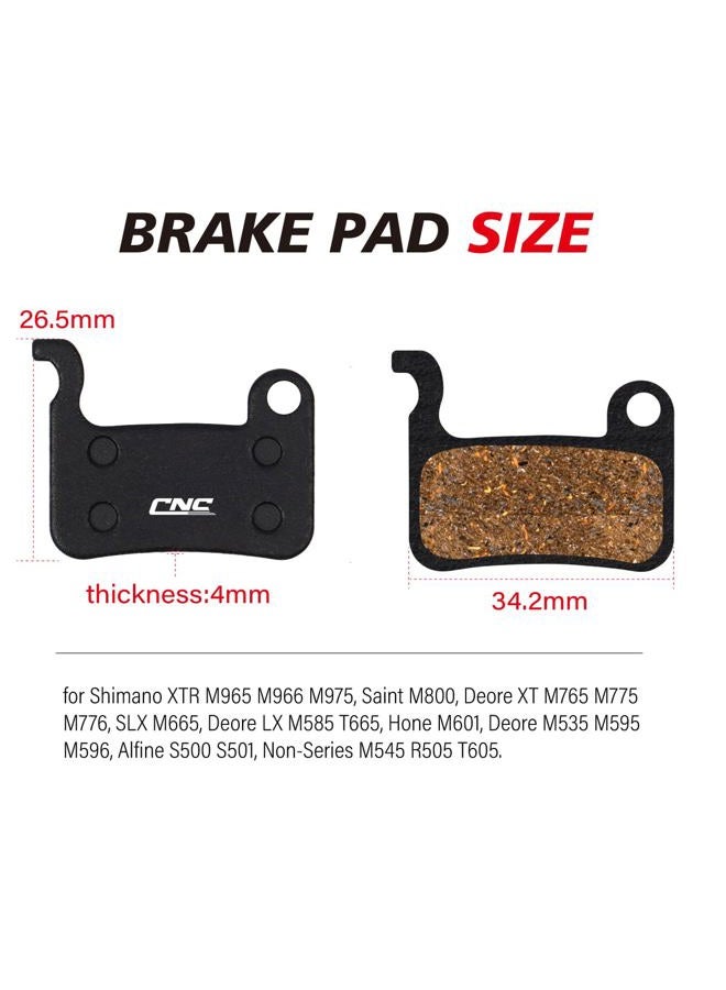 EASTERN POWER 2 Pairs Bicycle Disc Brake Pads for Shimano XT M765 M775 M776 LX M585 XTR M965 M966 M975 SLX M665 T665 Deore M535 M595 M596 Saint Hone Alfine, Resin Organic - Image 3