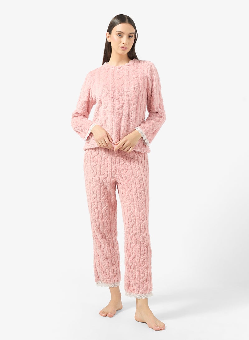 Ginger Cable Knit Top & Pyjama Set - Image 1