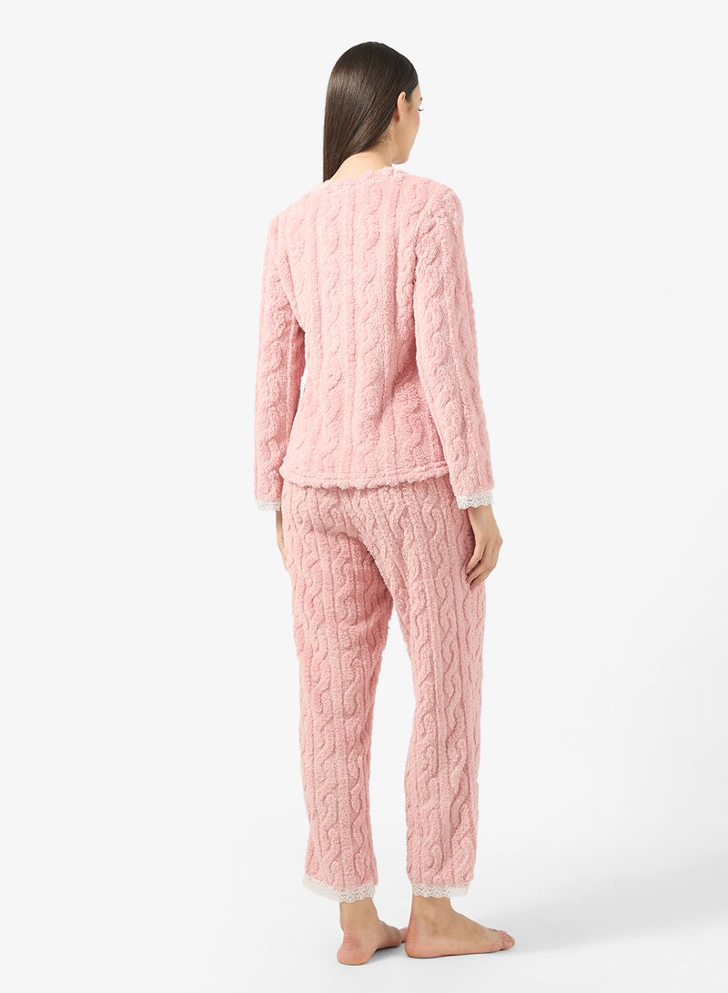 Ginger Cable Knit Top & Pyjama Set - Image 2
