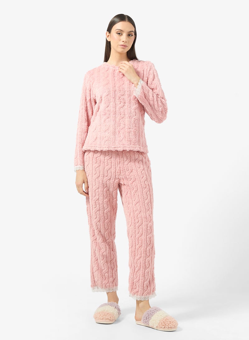 Ginger Cable Knit Top & Pyjama Set - Image 5
