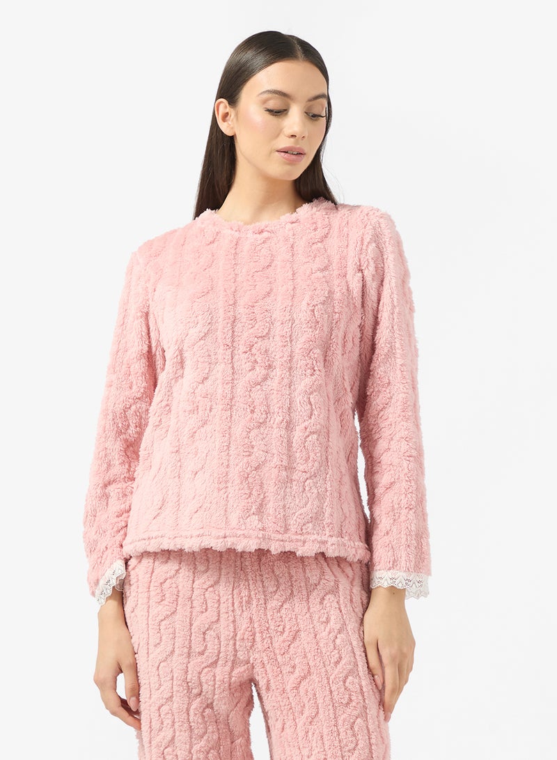 Ginger Cable Knit Top & Pyjama Set - Image 3