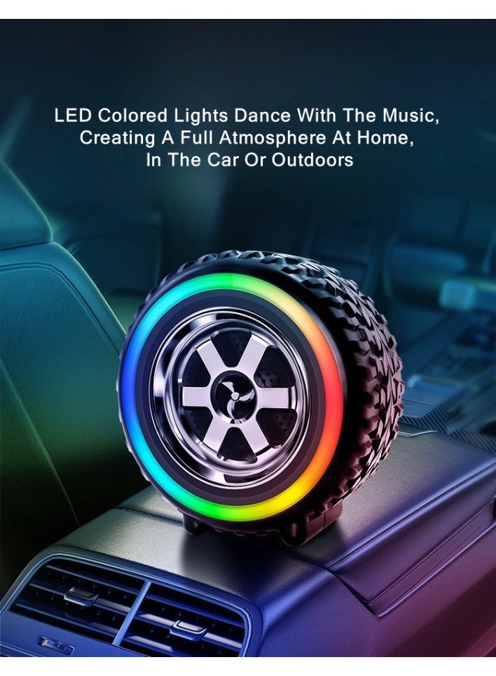 G2389 Colorful Tire RGB Wireless Bluetooth Speaker, Portable Multi-function Speaker - Image 2