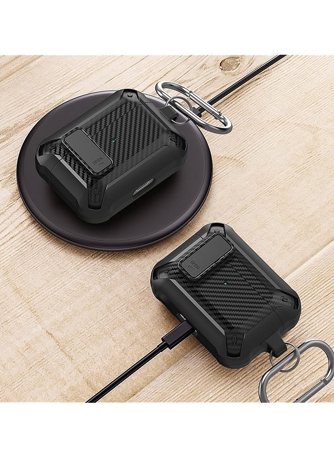 erorex - For Airpods 3Rd Generation Case Airpods 3 Case Cover With Lock Airpods 3 Generation Protective Case Gen 3 Shockproof Cover With Keychain Compatible With Airpods 3Rd Generation 2021 Black - Image 1