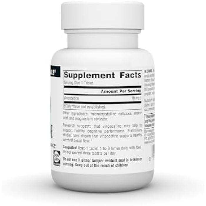 Source Naturals Vinpocetine Tablets, Supports Cognitive Performance*, 10 mg - 60 Tablets - Image 2